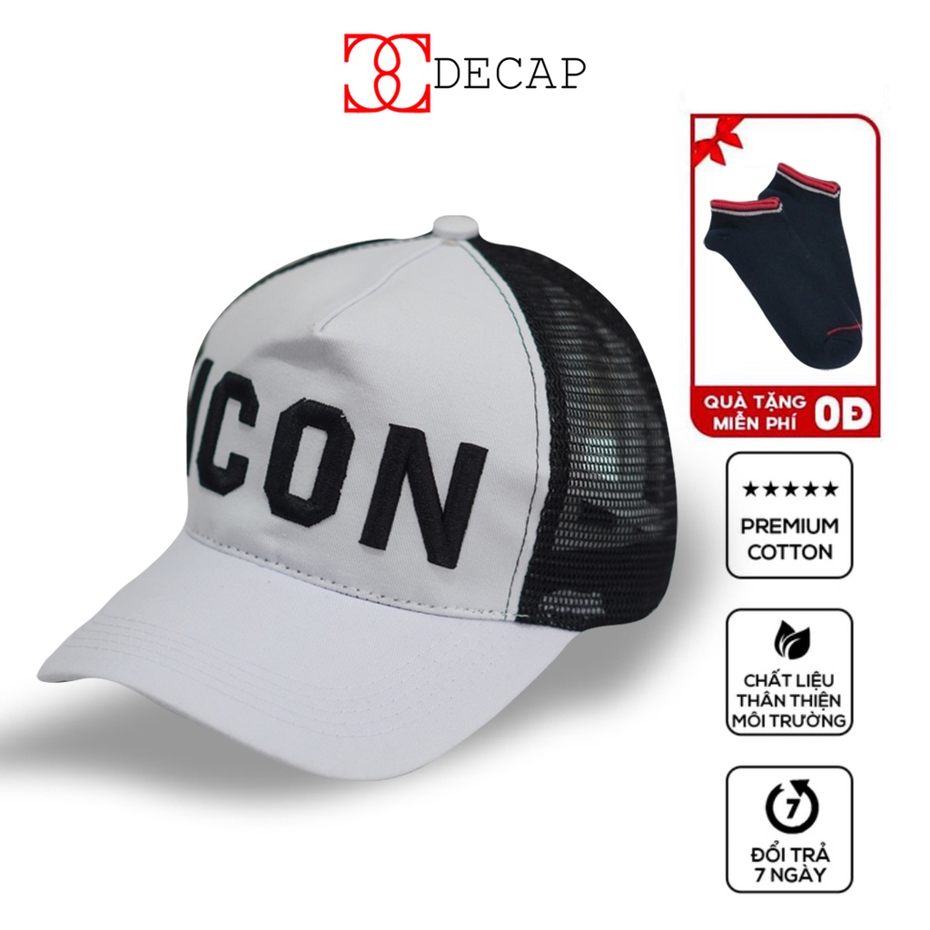 Nón mũ kết lưỡi trai thời trang phom đẹp nam nữ unisex ulzzang chất vải kaki snapback kiểu logo ICON |DECAP SHOP