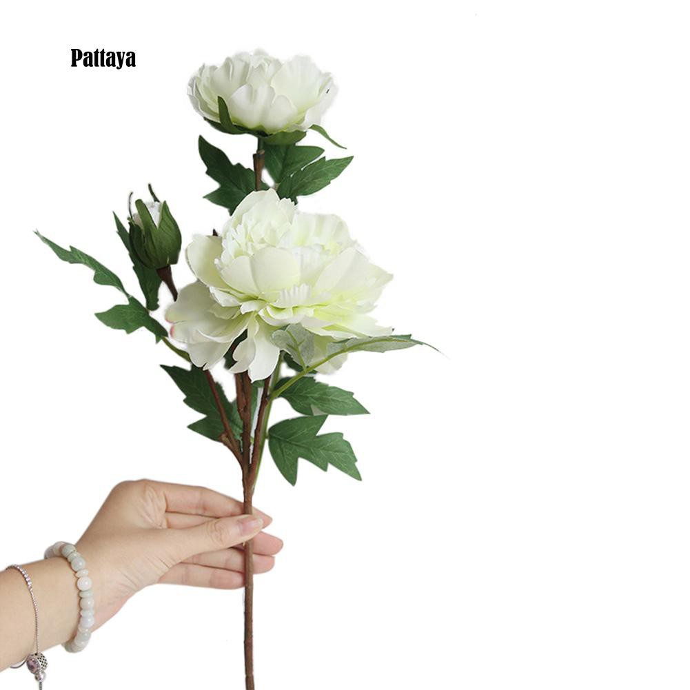 1 Chậu Hoa Mẫu Đơn Nhân Tạo Cho Trang Trí