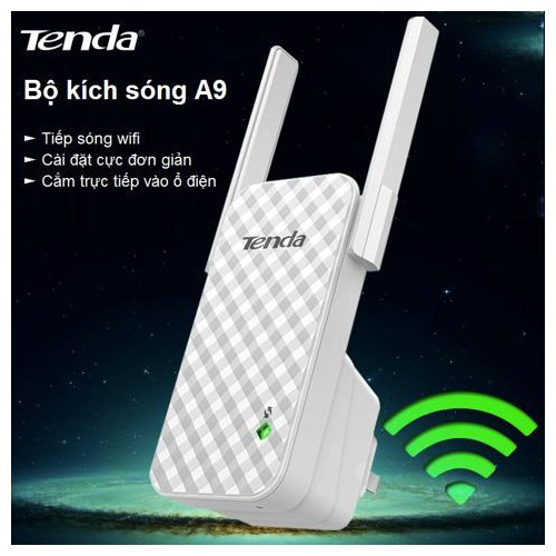 [Hàng Chính Hãng] Tenda A9 - Bộ Mở Rộng Sóng Wifi Chuẩn N Tốc Độ 300Mbps,REPEATER chuyên nghiệp