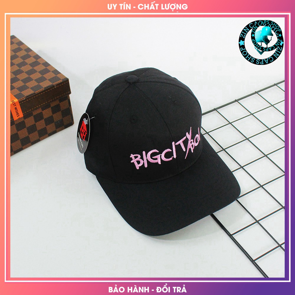 [HÀNG HIỆU] Nón Lưỡi Trai BIGCITYBOI Binz Đen Hồng Phấn / mũ kết / mu luoi trai / non ket / big city boi / big cityboi