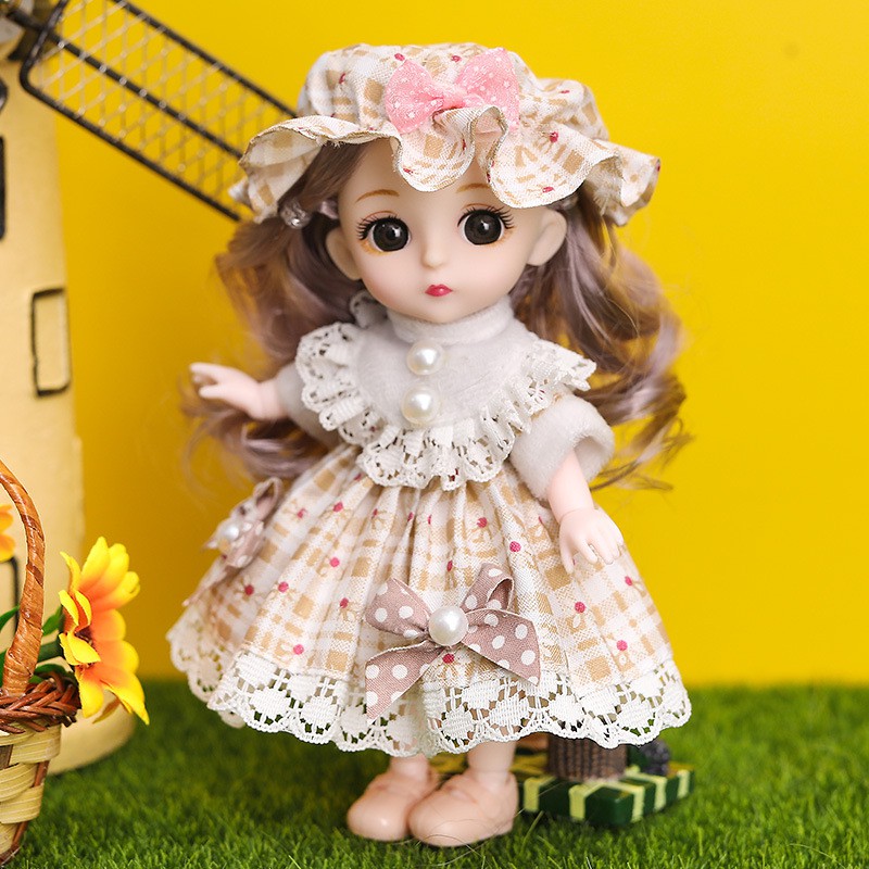 Bộ BúP Bê Đồ Chơi 3D Trang ĐiểM MắT 16cm Tỷ Lệ 1 / 12 BJD - 13