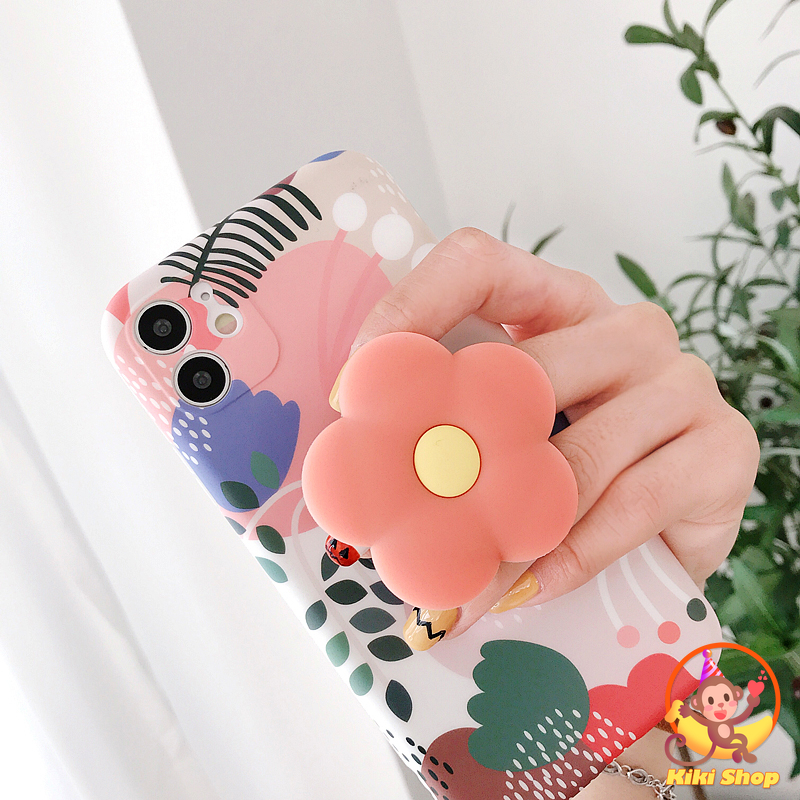 Expanding Phone Stand Holder Mobile Phone Stand Bracket Silicone Cute Flower Candy Color Phone Holder Finger Ring Holder