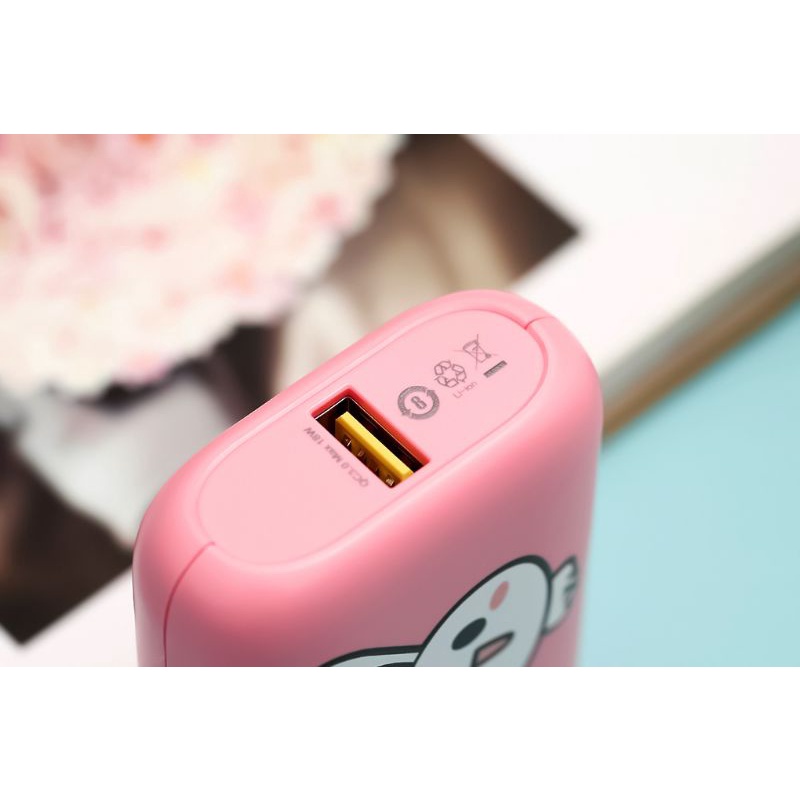 Pin sạc dự phòng 10000mAh Type C PD QC3.0 Hydrus PB299S màu Hồng nobox likenew