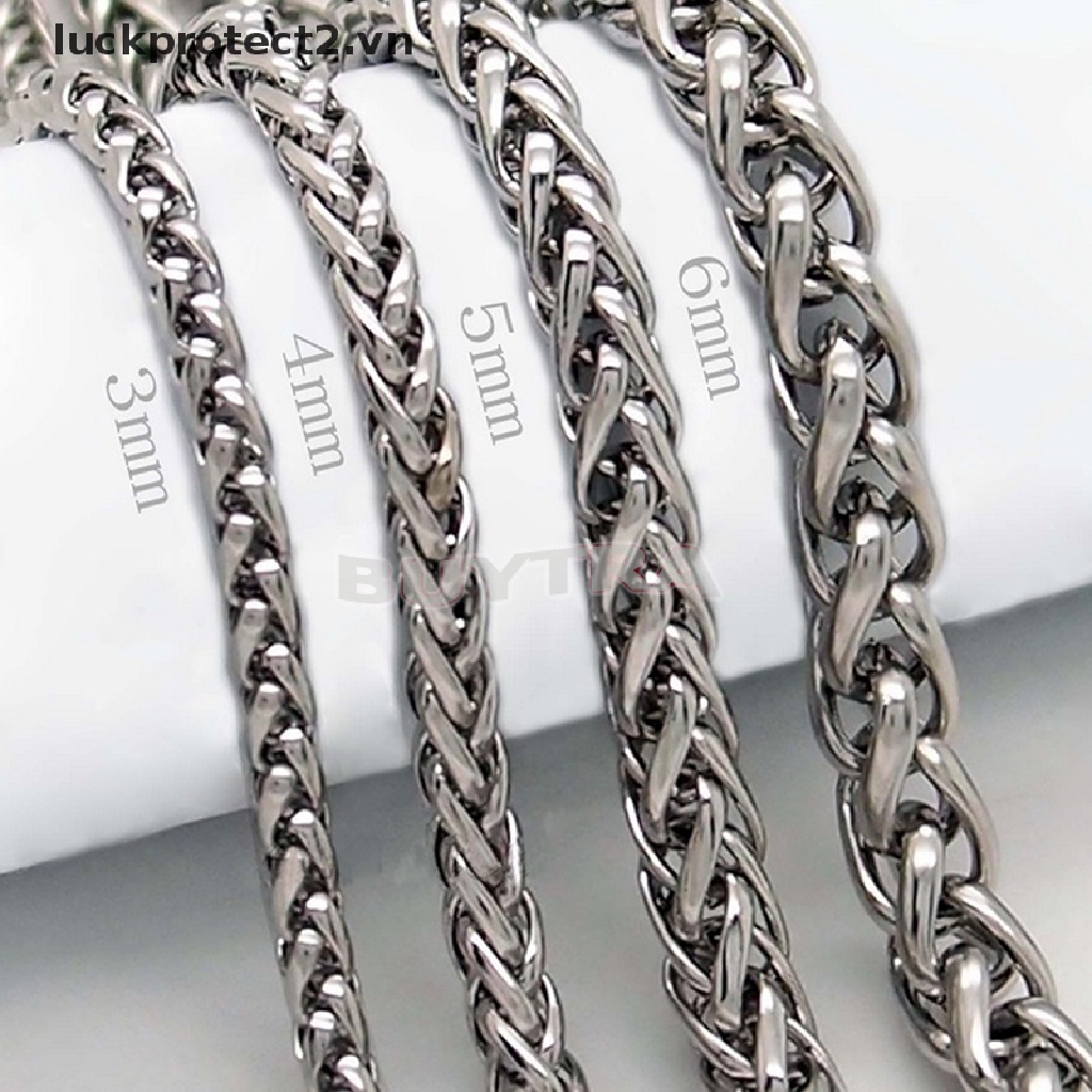 Vòng cổ Mạ Bạc Bằng Thép Không Gỉ 3 / 4 / 5 / 6MM Thời Trang Cá Tính Cho Nam
