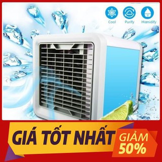 Quạt điều hòa mini có khay để nước và đá - Quạt hơi nước di động để bàn làm việc làm mát tạo ẩm không khí
