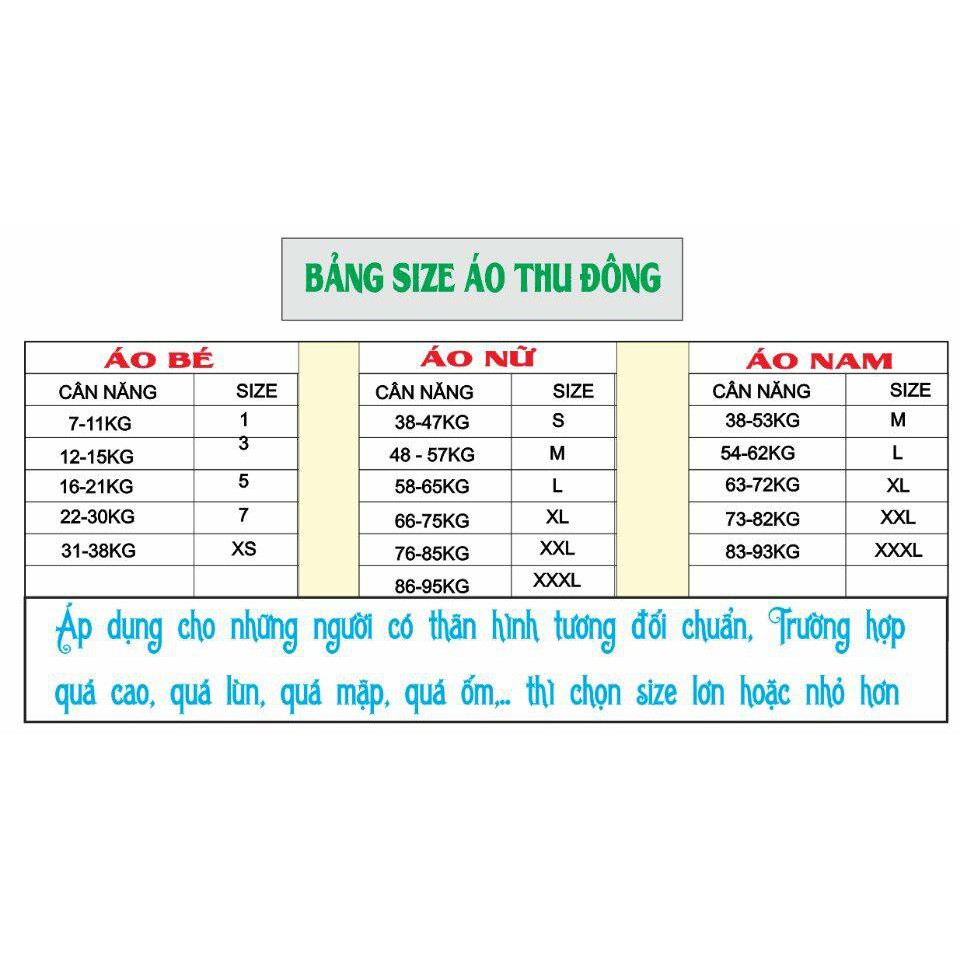 ÁO GIA ĐÌNH ÁO ĐỒNG PHỤC DÀI TAY CHẤT NỈ BÔNG DÀY DẶN ĐỦ MÀU ĐỦ SIZE 8-100KG(video quay sp bất kỳ tại xưởng)