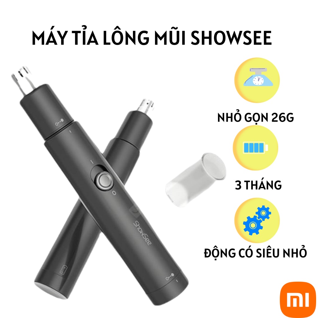 Máy tỉa lông mũi XIAOMI SHOWSEE cầm tay, pin sạc, cắt lông mũi không gây ngứa rát 26g