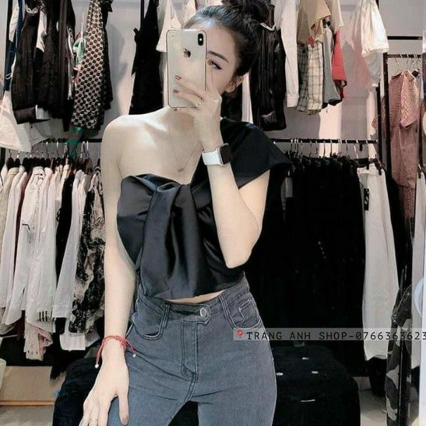 Áo nơ bắt chéo đủ màu vải kate siêu sang