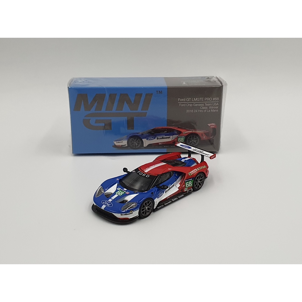 Xe Mô Hình Ford GT LMGTE PRO #68 2016 24Hrs of Le Mans Class Winner Ford Chip Ganassi Team USA 1:64 MiniGT ( Xanh )