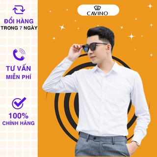 SALE  Áo sơ mi nam trắng cao cấp, vải bambo thấm hút mồ hôi, chống nhăn chống nhàu SMC911 CAVINO