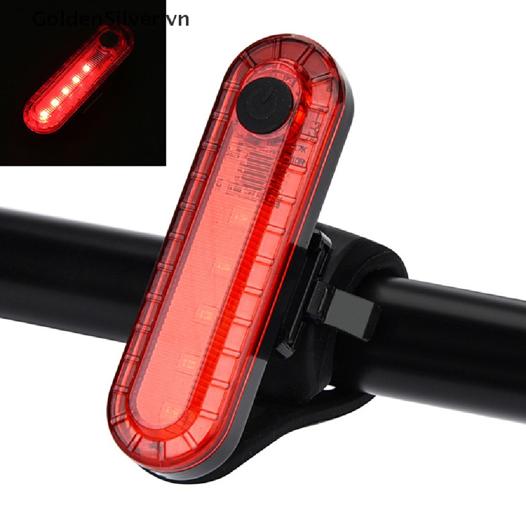 Đèn Đuôi Xe Đạp / Mũ Bảo Hiểm Màu Vàng Bạc USB