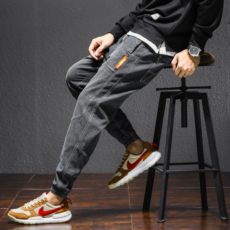 Y5802 - Quần jean jogger xuân thu ống rộng xu hướng mới