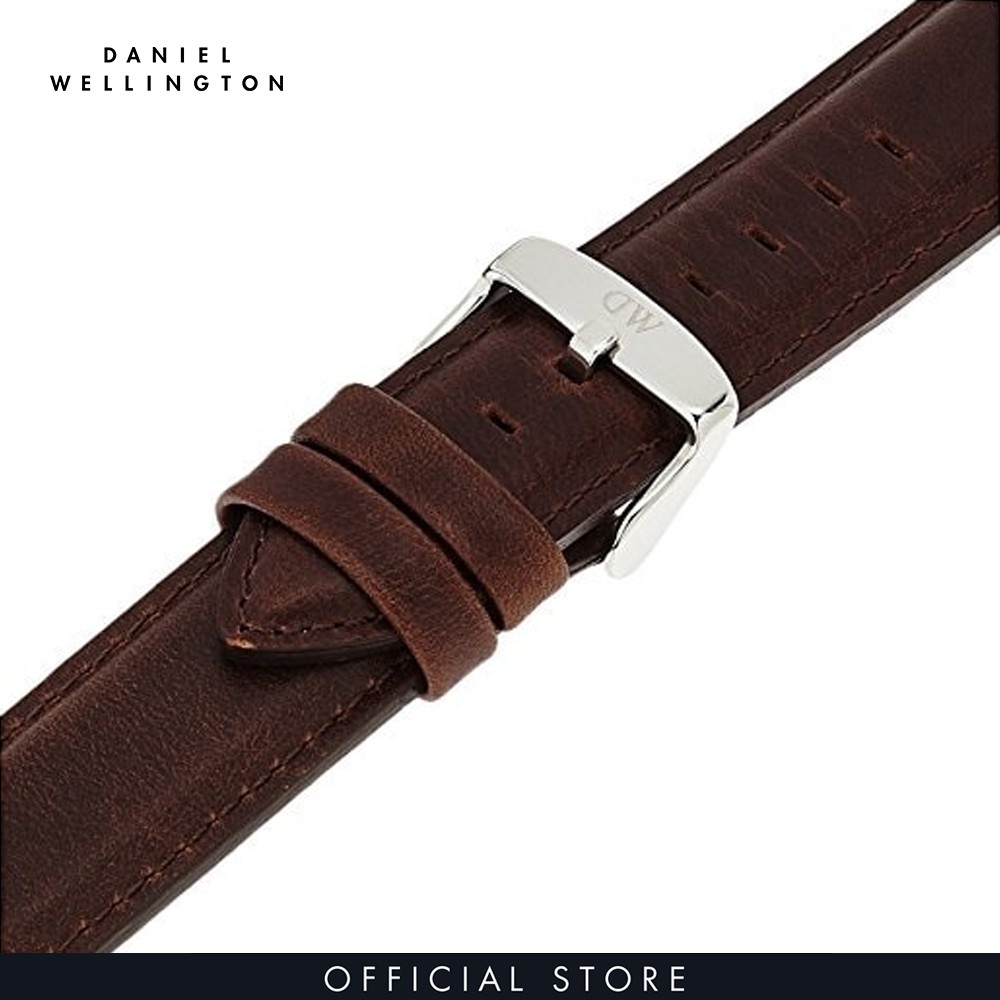 Dây da đồng hồ Daniel Wellington 19mm khóa màu bạc - Cho đồng hồ Dapper 38mm