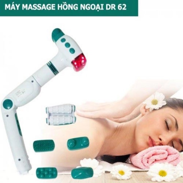 Máy massage toàn thân body cầm tay có đèn hồng ngoại DR62 (6 đầu)