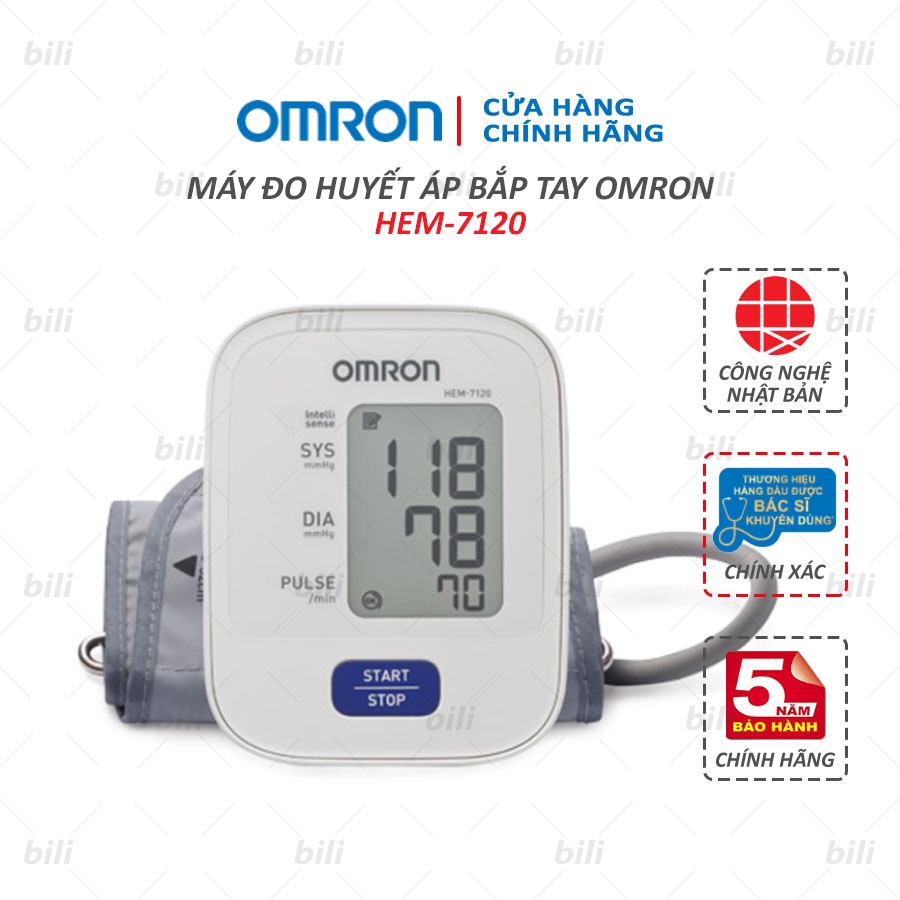 Máy đo huyết áp bắp tay tự động OMRON HEM-7120 ⚡ Thương hiệu Nhật Bản - Bảo hành 5 năm