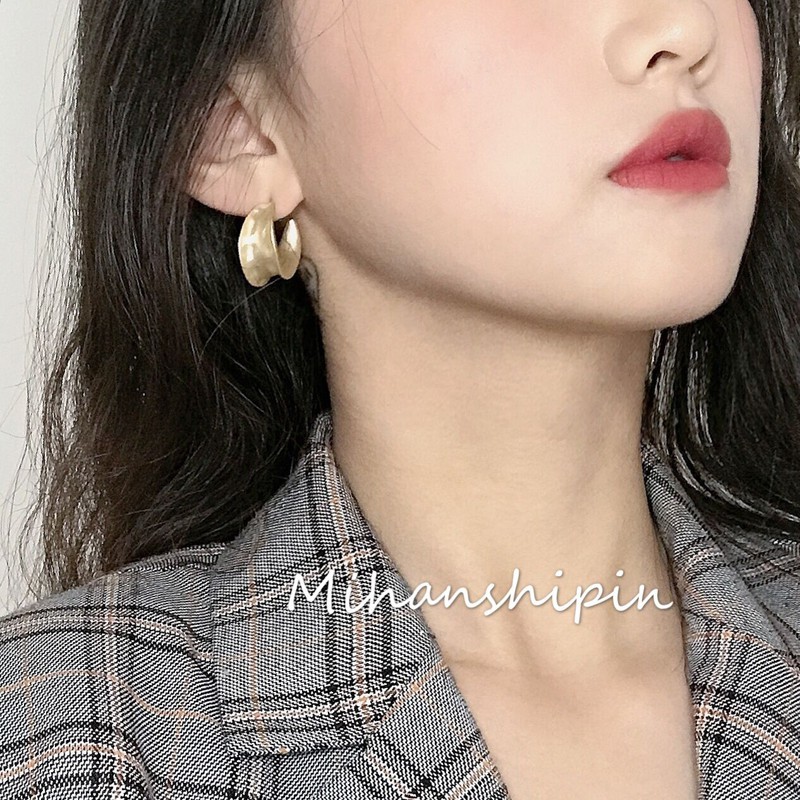 Khuyên Tai Thiết Kế Hình Mặt Trăng Phong Cách Retro A728