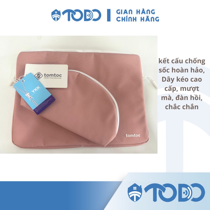 Túi bảo vệ túi chống sốc TOMTOC túi đựng Laptop Macbook Air Pro 13 inch A27 màu hồng xanh  Chính hãng bảo hành 12 tháng
