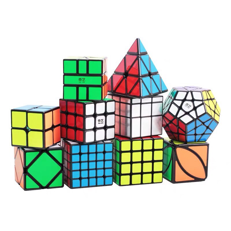 Rubik 2x2, 3x3, 4x4, 5x5 Megaminx, Pyraminx, Skewb, Mirror, Square SQ-1, Axis, Windmill, Fisher - Rubik Viền Đen Sticker