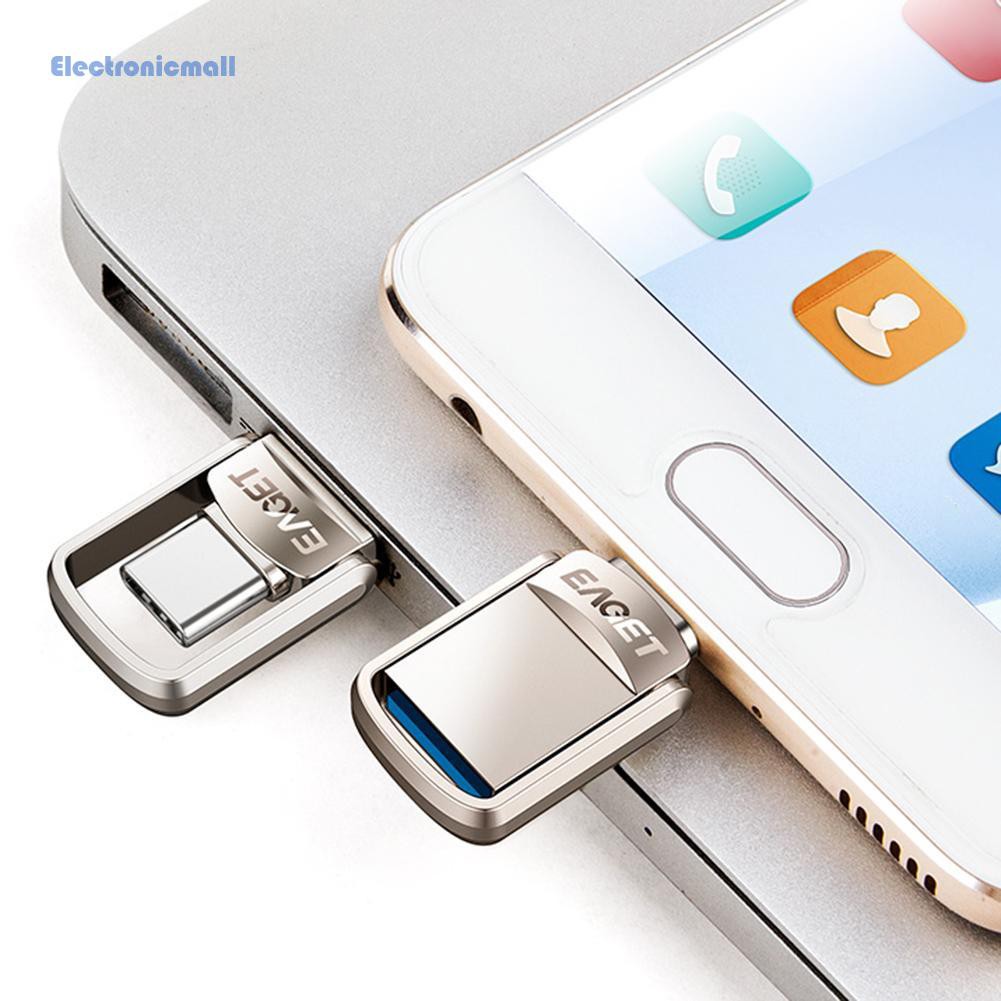 Thẻ nhớ USB 3.0 EAGET CU20 bằng kim loại nối đầu Type-C OTG mini tiện dụng | BigBuy360 - bigbuy360.vn