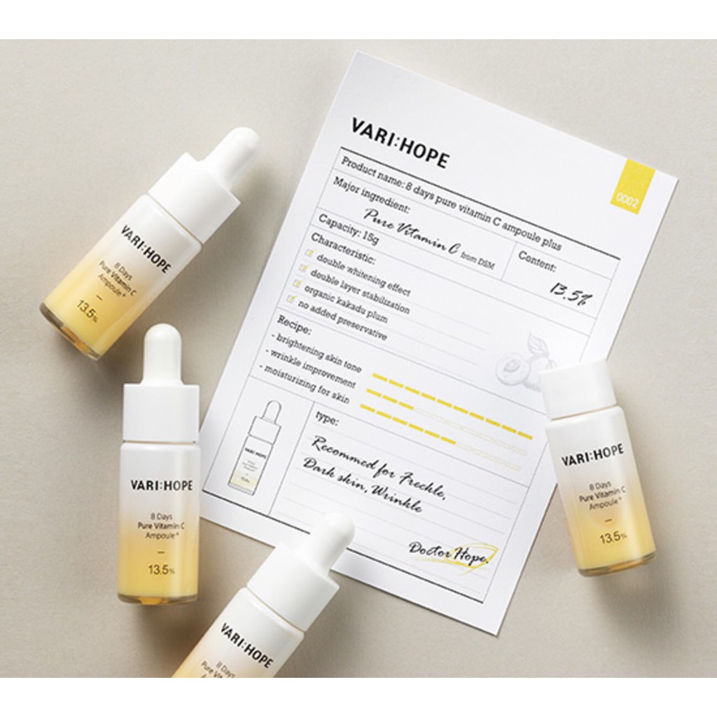(ĐẠI LÝ CHÍNH HÃNG )-( MẪU MỚI NHẤT) SERUM Varihope 8 Days Pure Vitamin C Ampoule - Tinh chất Vitamin C | BigBuy360 - bigbuy360.vn