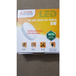 Đèn LED ốp nổi  mặt phẳng  tròn 6w Asia Lighting