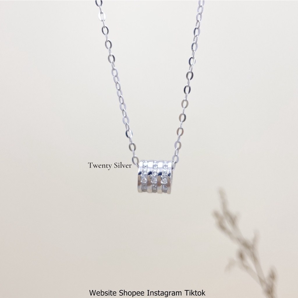 Dây Chuyền Nữ Bạc S925 Khối Trụ VCVAA213 20 Silver. Vòng Cổ Nữ Bạc 20Silver