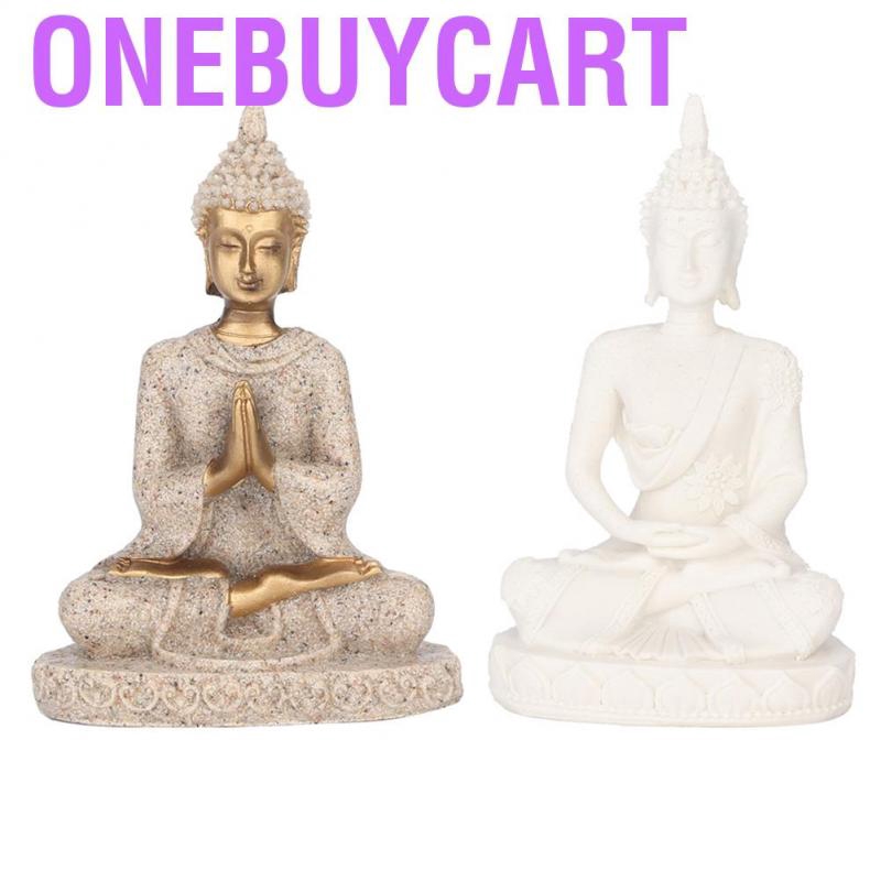 Onebuycart Buddha Statue Small Gold Meditate Sitting Carving Figurine Craft Sculpture for Home Office Decoration Table O