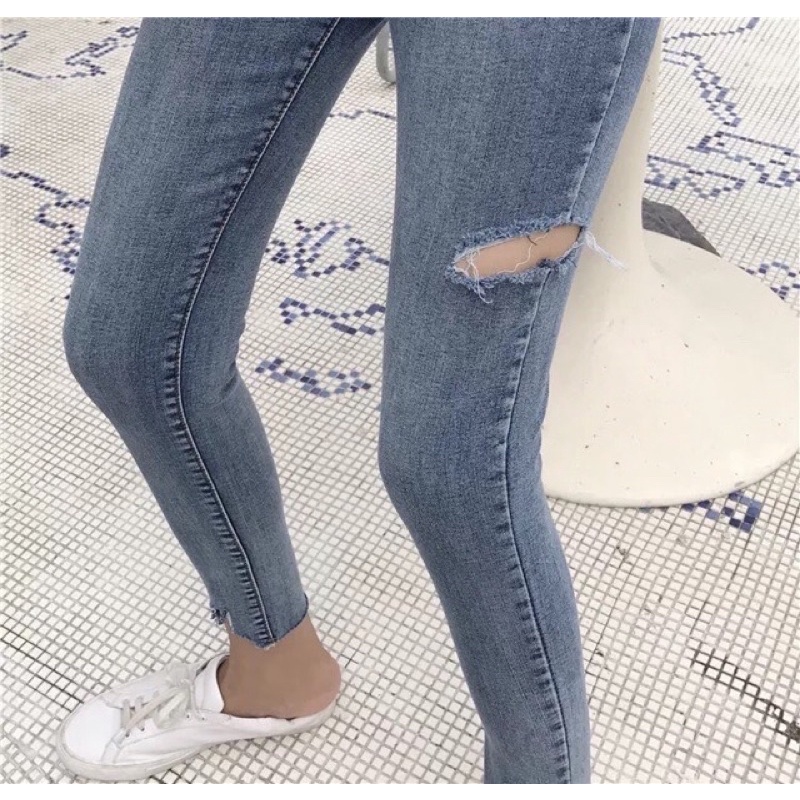 FREESHIP QUẦN JEAN DENIM CO DÃN RÁCH SƯỜN ĐÙI NỮ CÓ BIGSIZE