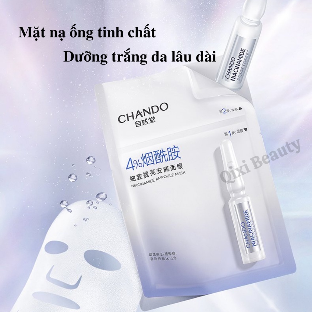 Mặt Nạ Giấy Nội Địa Trung 4% Niacinamide Dưỡng Trắng Dưỡng Ẩm An Toàn - Mask Chando Siêu Mỏng Thẩm Thấu Nhanh QIXI