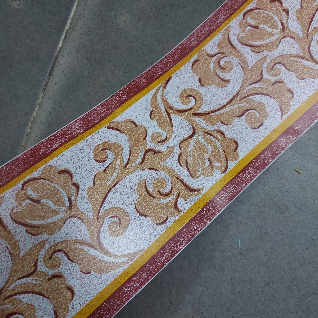 Cuộn 10m len dán viền tường nhánh cây xám cao 10cm