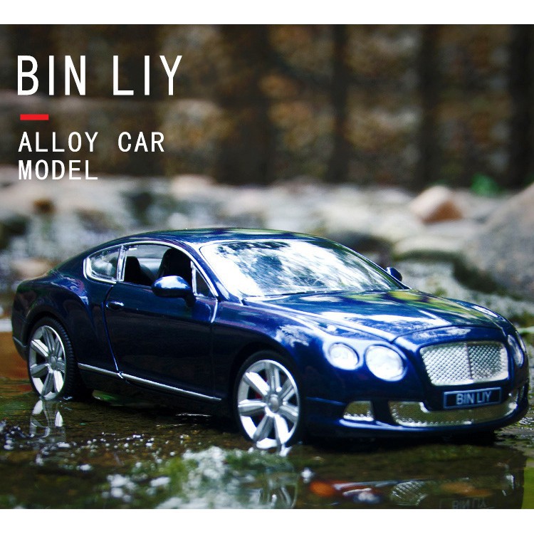 Xe mô hình siêu sang Bentley Continental GT tỉ lệ 1:24, 2 cửa, bánh xe đánh lái được, chất liệu hợp kim