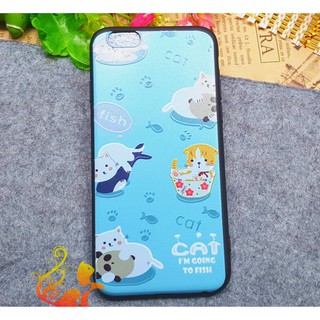 Ốp Lưng Iphone - Mèo Bắt Cá - 5/5s/6/6s/6+/6s+/7/8/7+/8+