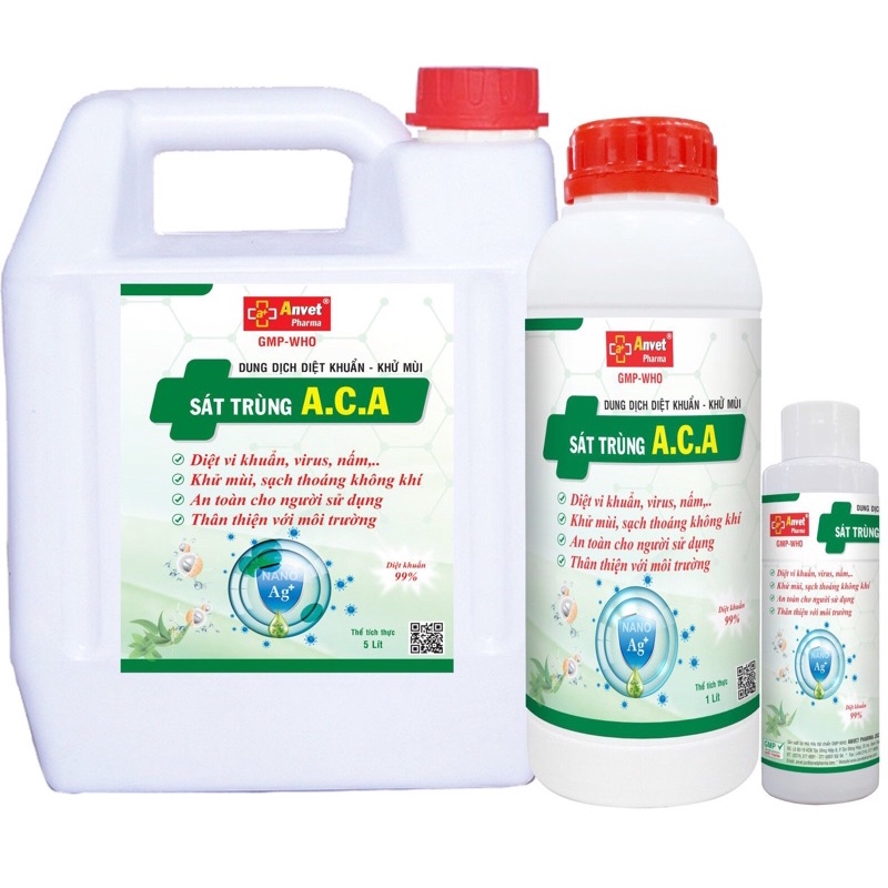 3 chai Dung dịch sát trùng, diệt khuẩn, khử mùi A.C.A 100ml
