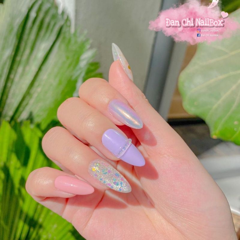 NailBox móng úp thiết kế sẵn Mẫu Hoạ Tiết Mix Màu