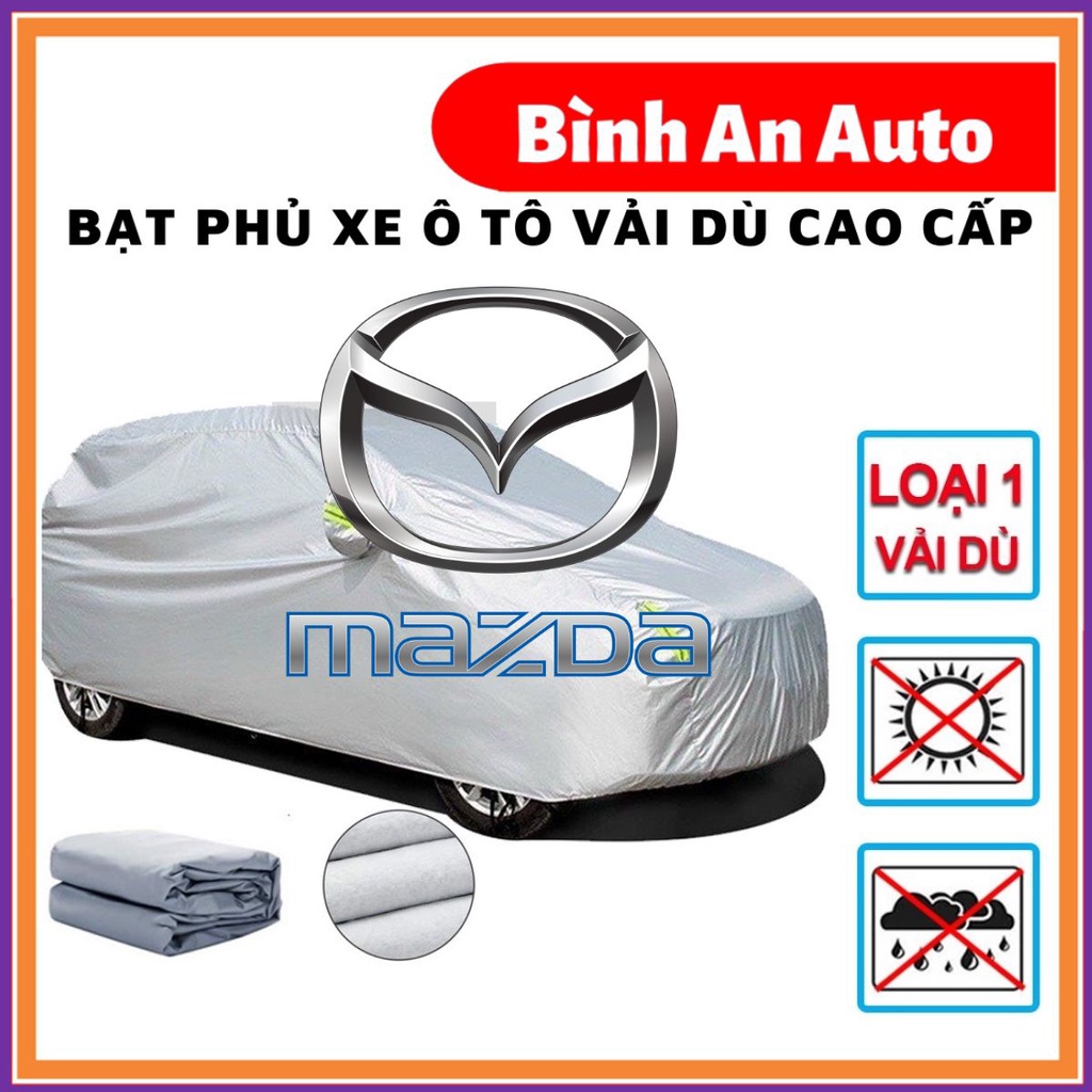 Bạt Phủ Ô Tô Vải Dù Mazda 2, Mazda 3, Mazda 6, CX5, CX8, CX9, BT50 chống nóng, chống nước, có phản quang