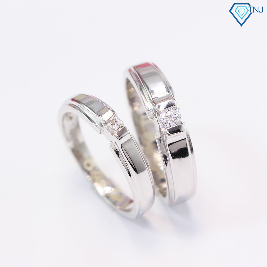 Nhẫn đôi bạc, nhẫn bạc cặp, nhẫn bạc khắc tên ND0342 - Trang Sức TNJ