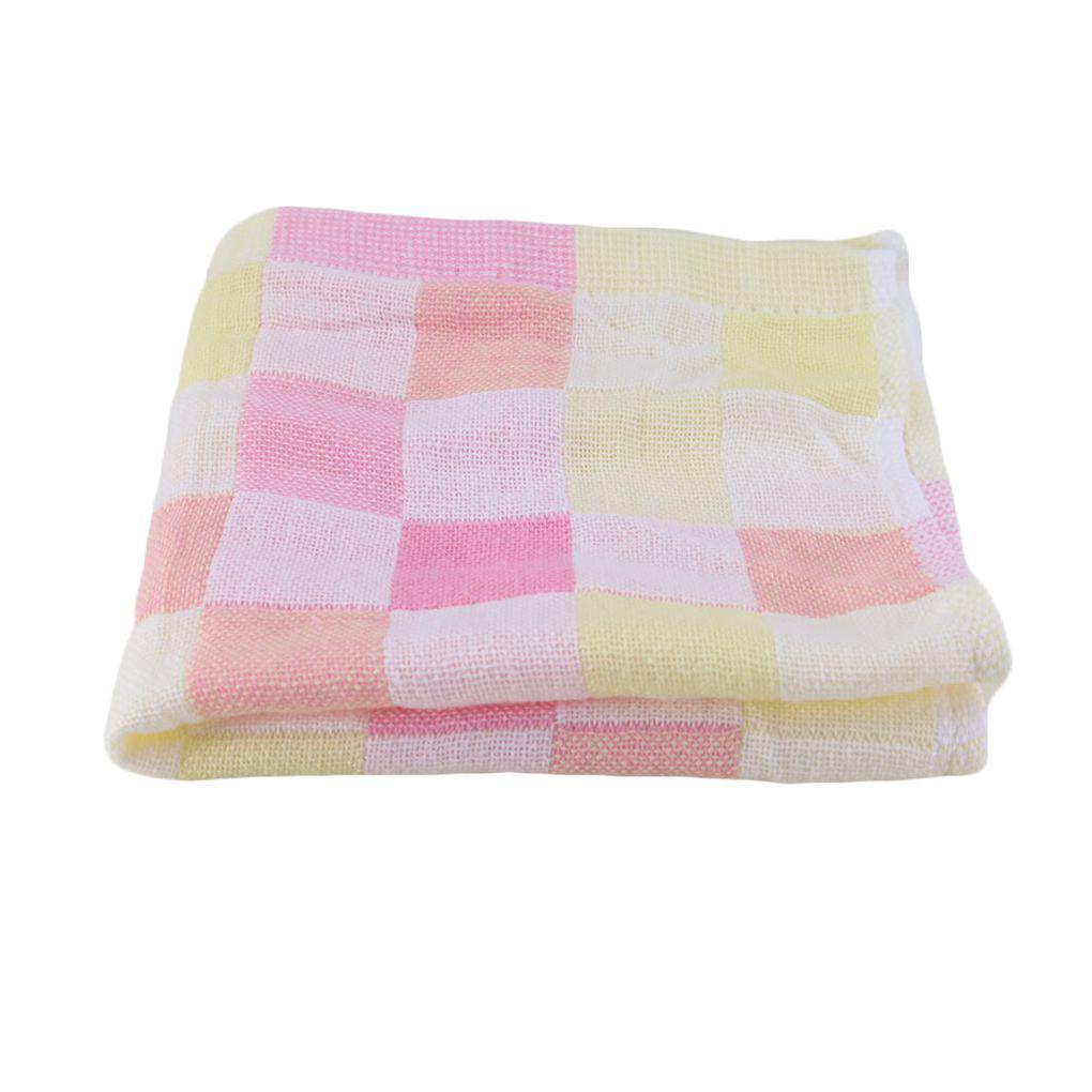Khăn Lau Cotton Vuông 26x26cm Họa Tiết Caro Đa Ứng Dụng Cho Bé