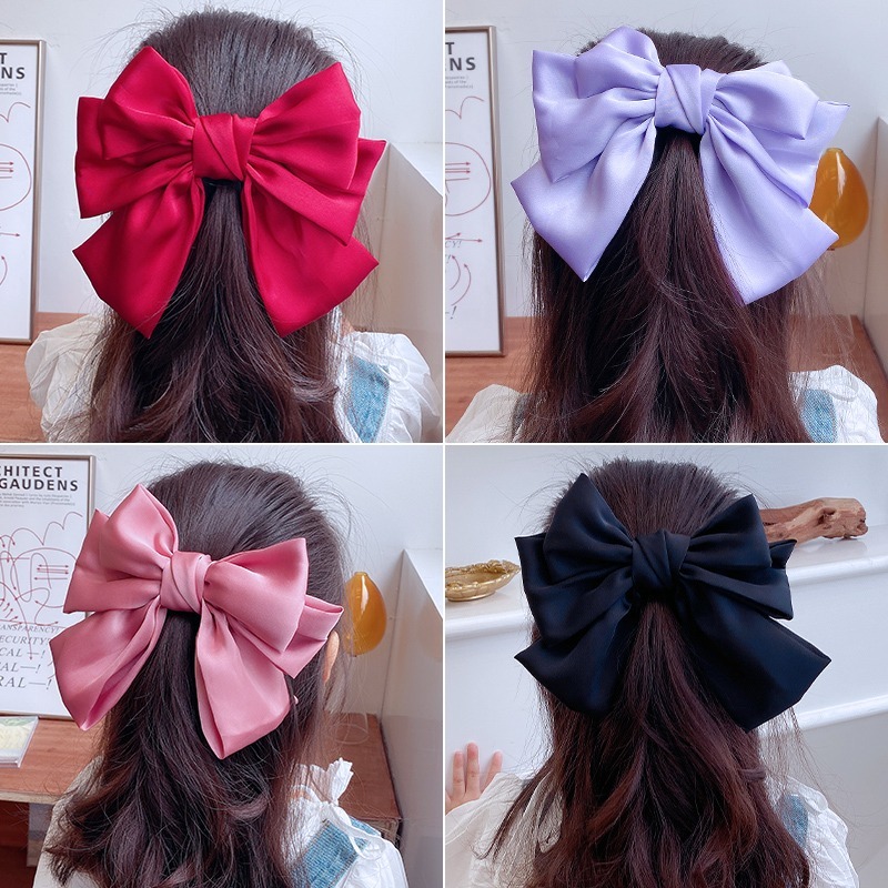 Kẹp Tóc Nơ Bản To Màu Sắc Xinh Xắn Cho Bé Gái