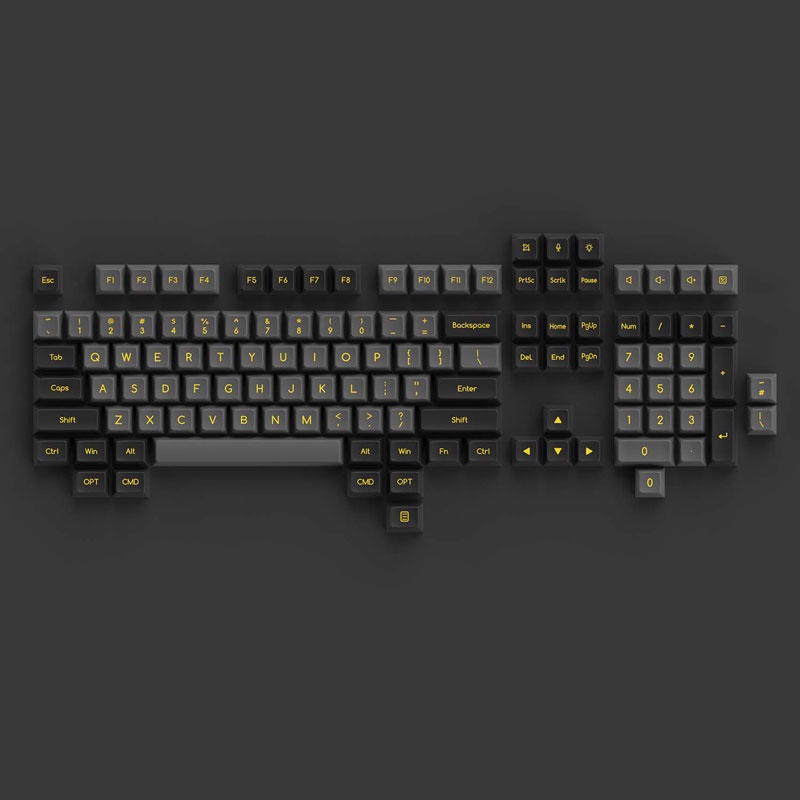 Set keycap AKKO Black&amp;Gold (ABS Double-Shot/SA-Leveled profile/195 nút)