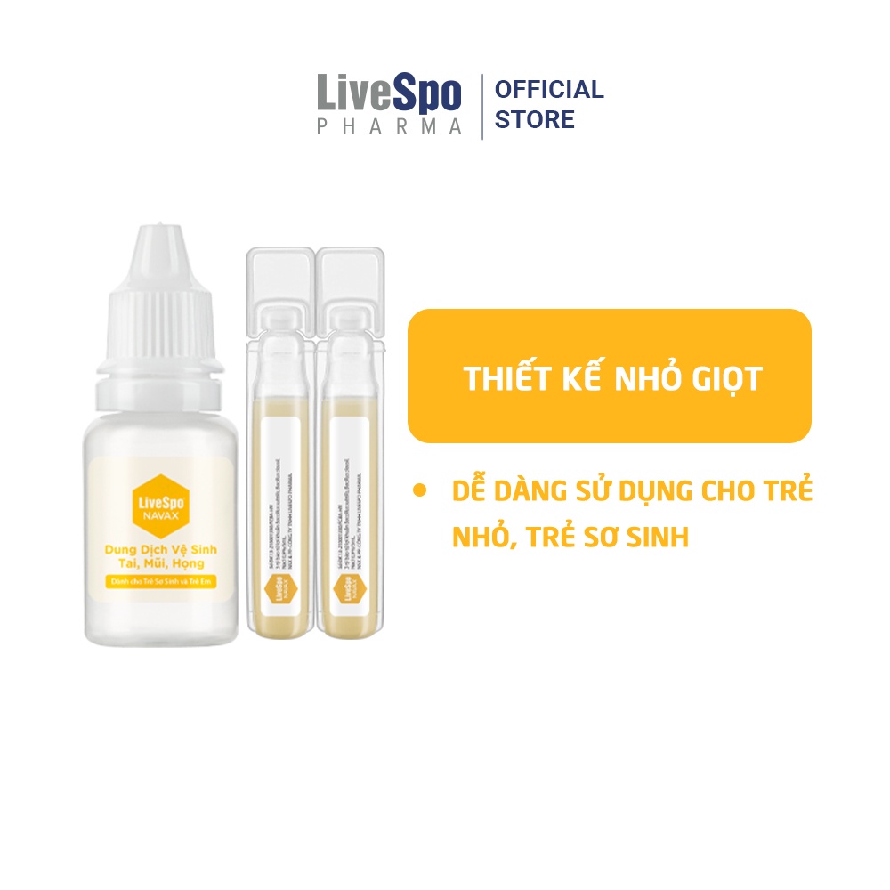 LiveSpo NAVAX KIDS - Nhỏ mũi cho trẻ nhỏ giảm nghẹt mũi - Hộp 5 ống x 5ml