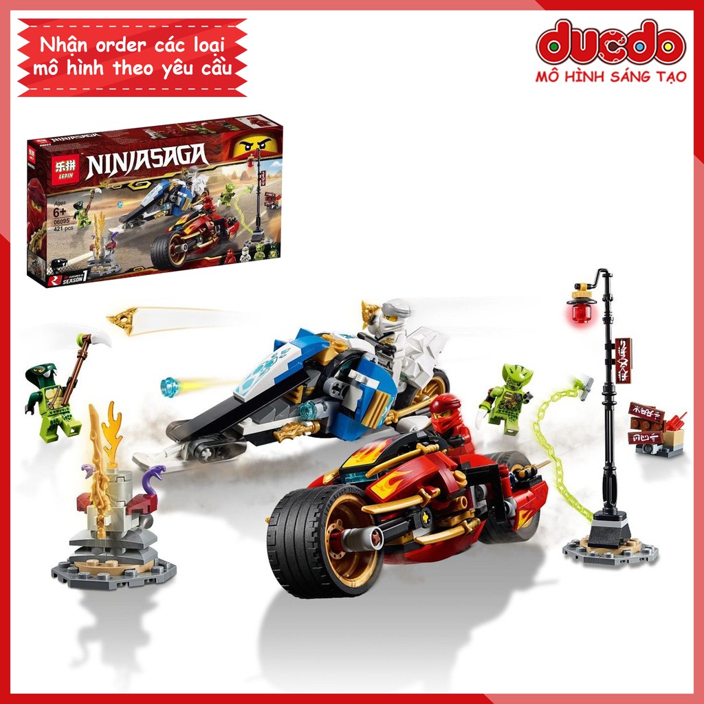 BELA 11161 Lắp ghép Ninjago siêu xe Kai Zane truy đuổi xà tinh - Đồ chơi Xếp hình Ninja 70667 LEPIN 06095