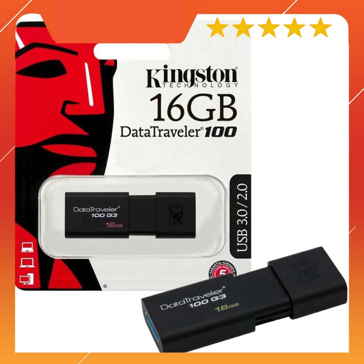 💚  USB Kingston DT100G3 (DT100 G3) 16GB - USB 3.0 Chính hãng