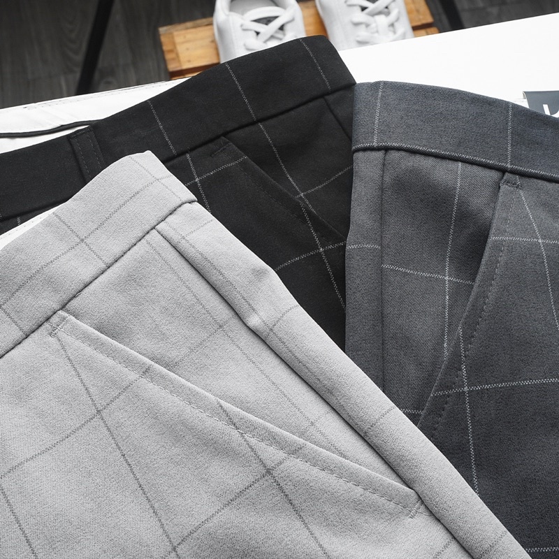 Quần short tây âu nam hoạ tiết caro co giãn Bigsize < 120kg