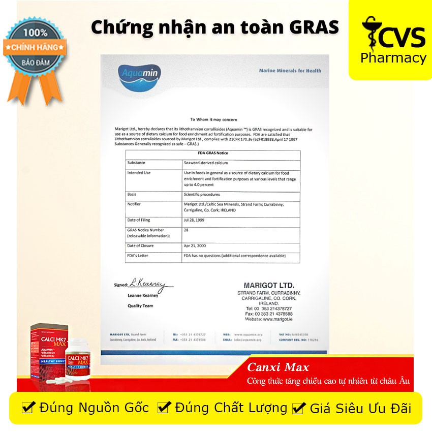 CALCI MK7 MAX - Canxi tảo đỏ tốt cho bà bầu, thanh thiếu niên, hỗ trợ giảm nguy cơ loãng xương - cvspharmacy