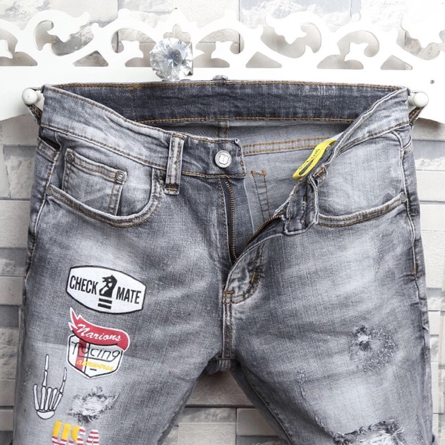 QUẦN JEAN NAM NGẮN QUẦN SHORT JEAN NAM IN CHỮ THỜI TRANG 222