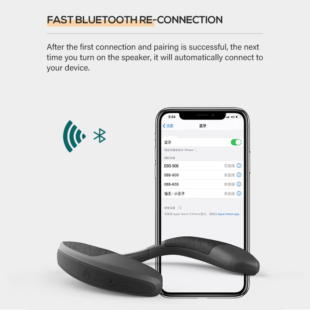 Loa Đeo Cổ Không Dây Bluetooth / - 5 / 0 Tích Hợp / - In HD 3D Nhỏ Gọn