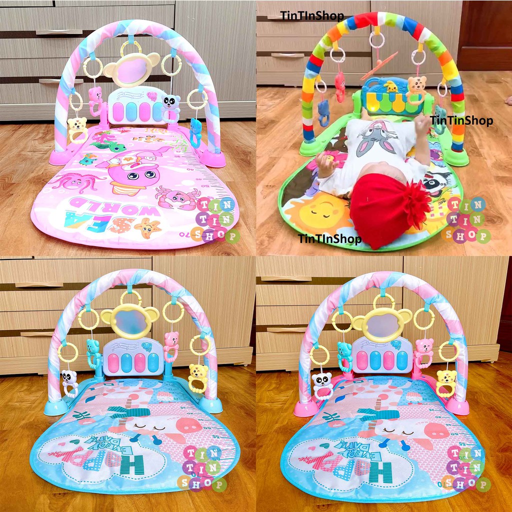 Thảm Nhạc Baby Gym Music. Có nhạc, đồ chơi lục lạc. Bé chơi không chán