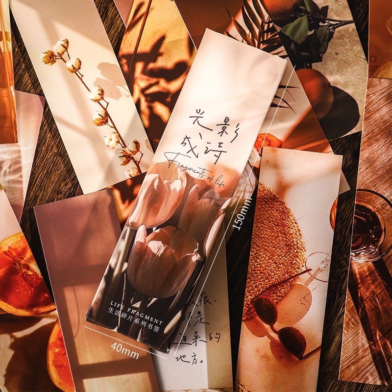 Bookmark kẹp sách giấy cứng hoạ tiết phong cảnh thiên nhiên