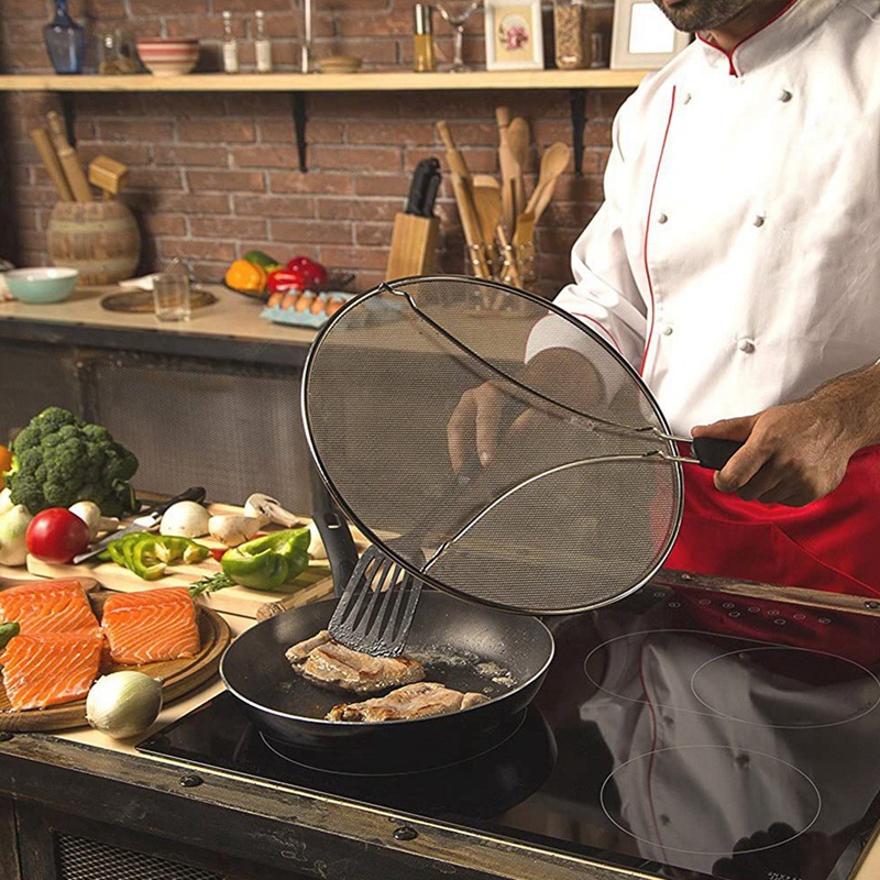 Tấm Chắn Dầu Mỡ 13 Inch Bảo Vệ Cho Chảo Chiên