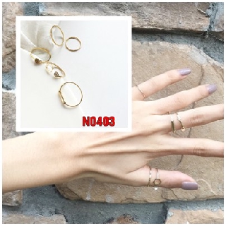 Nhẫn nữ combo nhiều chiếc đeo thay đổi kiểu  N04T2